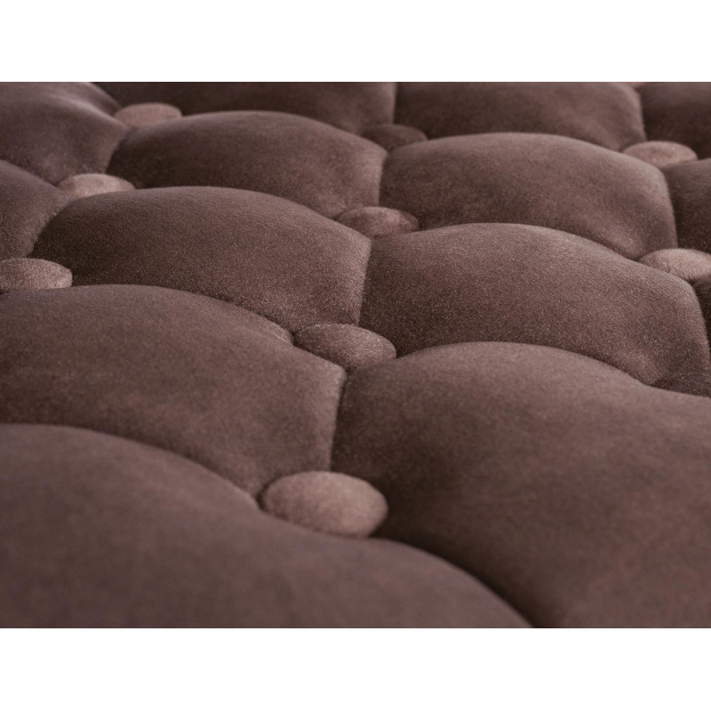 Tabouret de bar Dublin en velours blanc marron