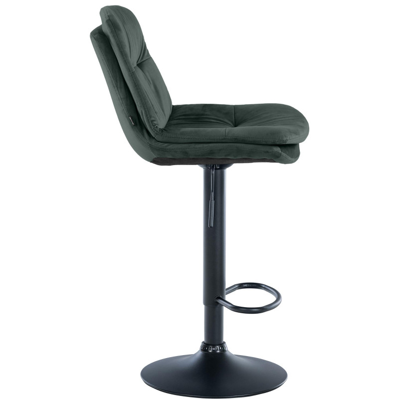 Tabouret de bar Laurel en velours vert foncé