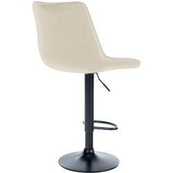 Tabouret de bar Toni simili cuir crème