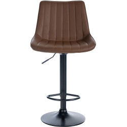 Tabouret de bar Toni simili cuir brun