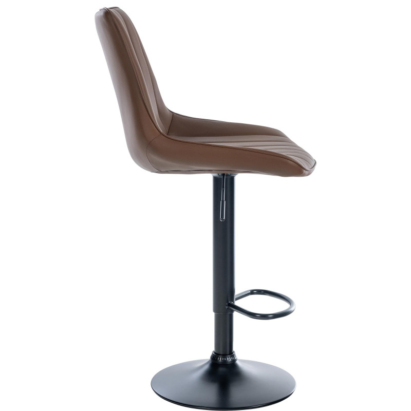 Tabouret de bar Toni simili cuir brun