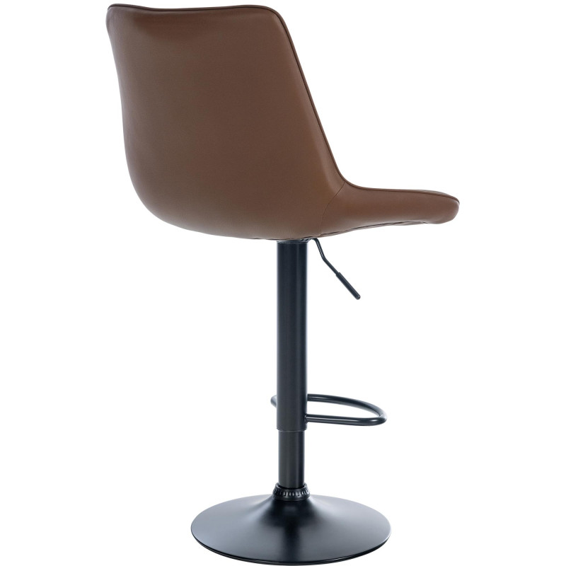 Tabouret de bar Toni simili cuir brun
