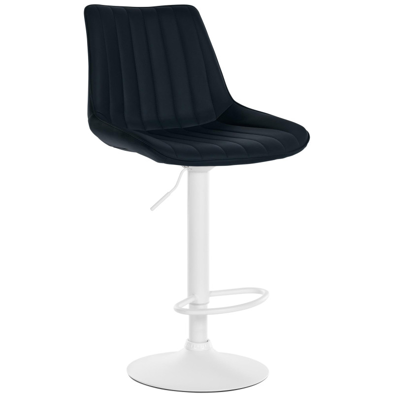 Tabouret de bar Toni en cuir artificiel noir