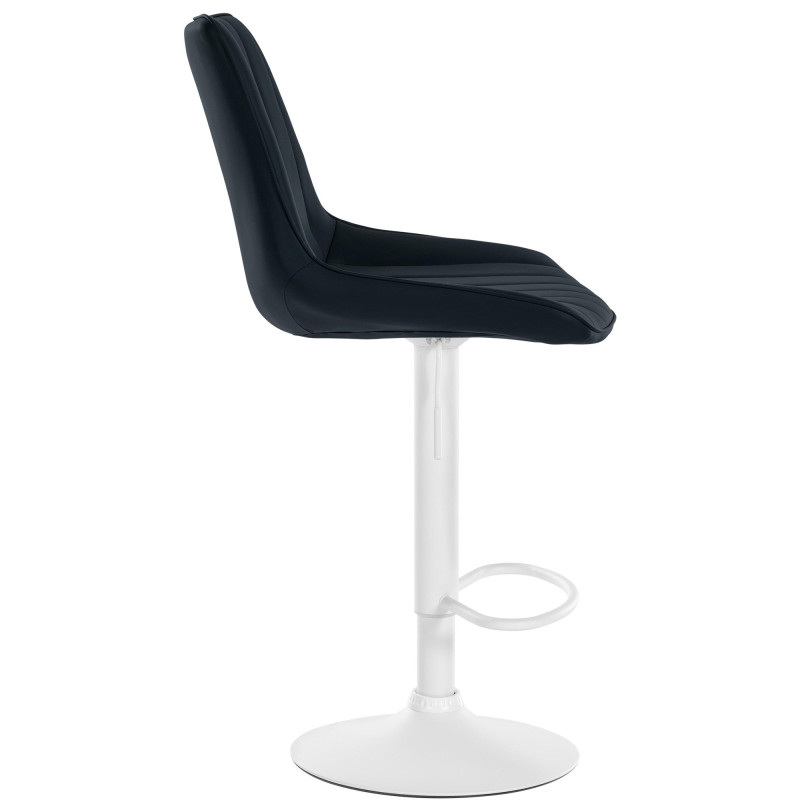 Tabouret de bar Toni en cuir artificiel noir