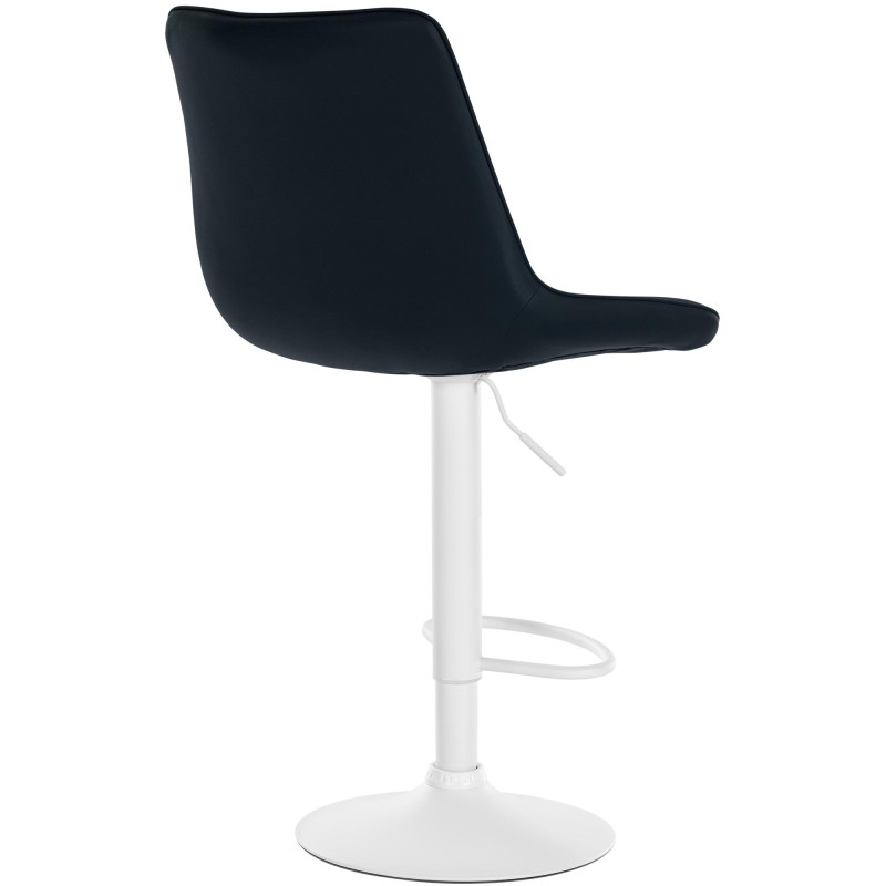 Tabouret de bar Toni en cuir artificiel noir