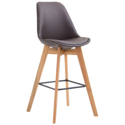 Tabouret de bar Metz, similicuir, Natura brun