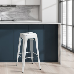 Tabouret de bar Joshua blanc antique