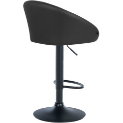 Tabouret de bar Davie, simili cuir noir