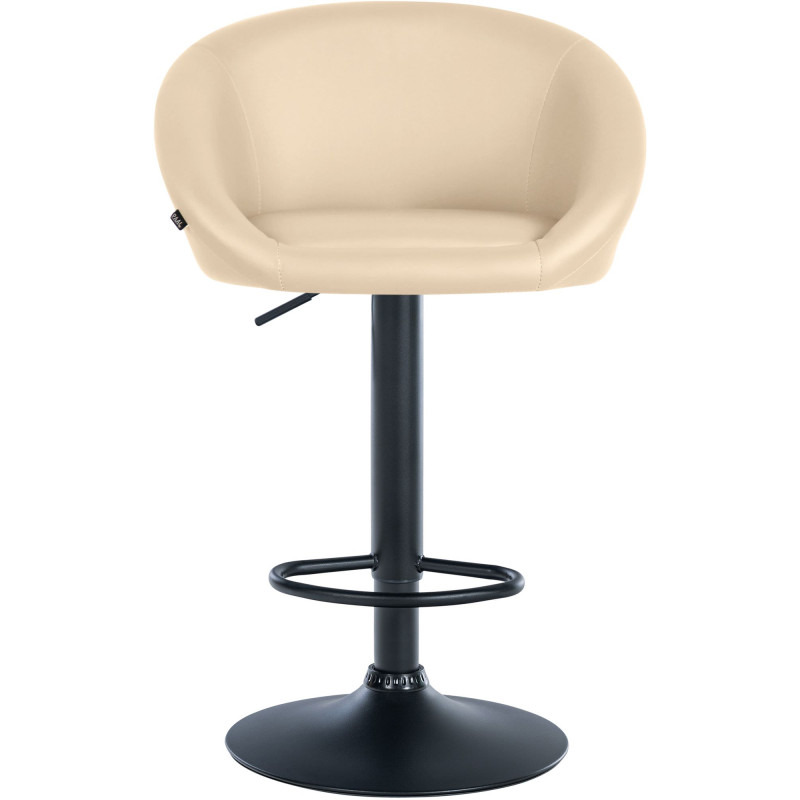 Tabouret de bar Davie, simili cuir crème