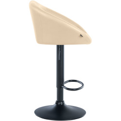 Tabouret de bar Davie, simili cuir crème