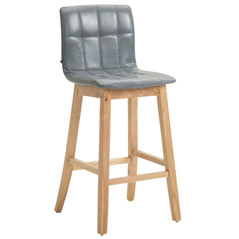 Tabouret de bar Bregenz en similicuir Natura gris