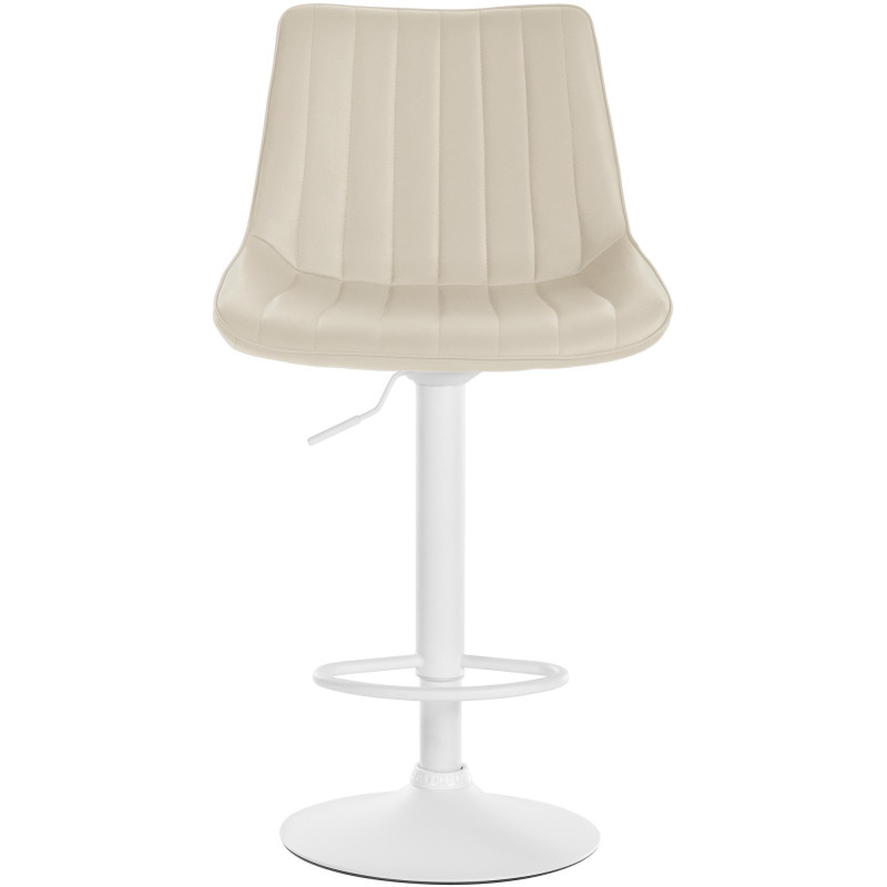 Tabouret de bar Toni en cuir artificiel crème