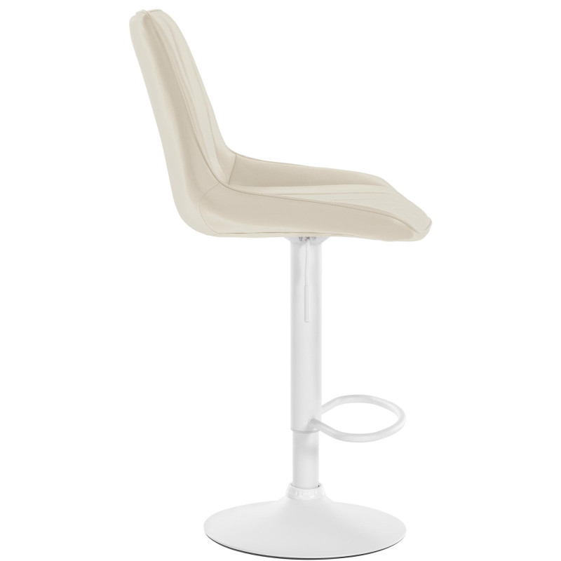 Tabouret de bar Toni en cuir artificiel crème