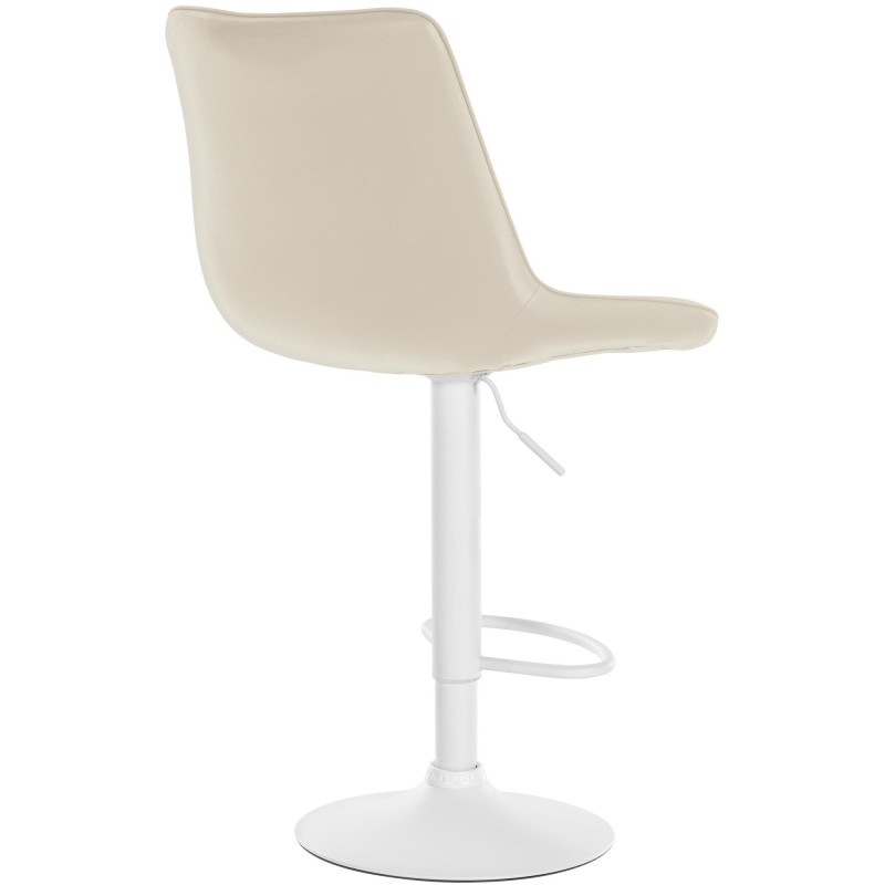 Tabouret de bar Toni en cuir artificiel crème