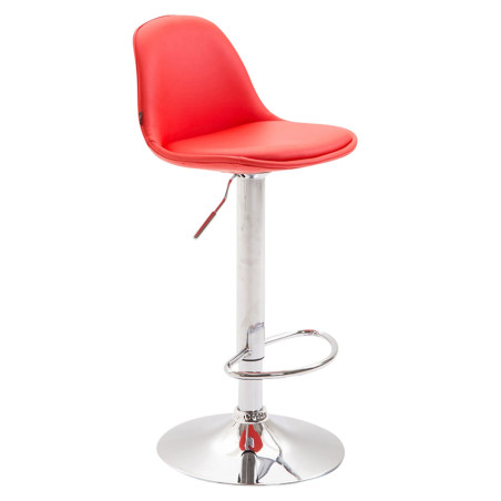 Tabouret de bar Kiel, entièrement recouvert de similicuir rouge