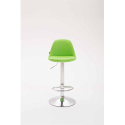Tabouret de bar Kiel, entièrement recouvert de similicuir vert