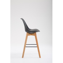 Tabouret de bar Metz, plastique, Natura noir