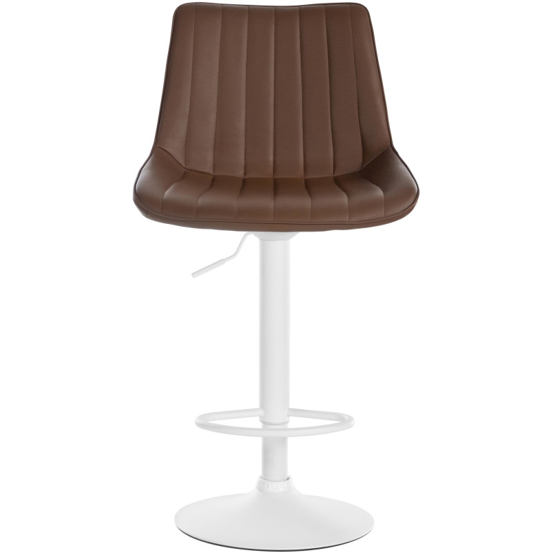 Tabouret de bar Toni en cuir artificiel brun