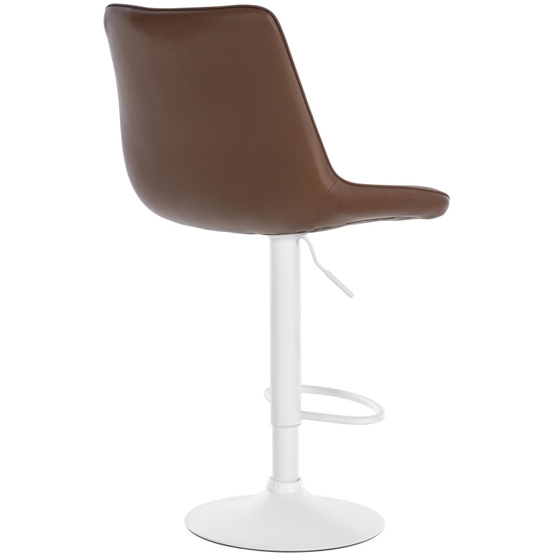 Tabouret de bar Toni en cuir artificiel brun