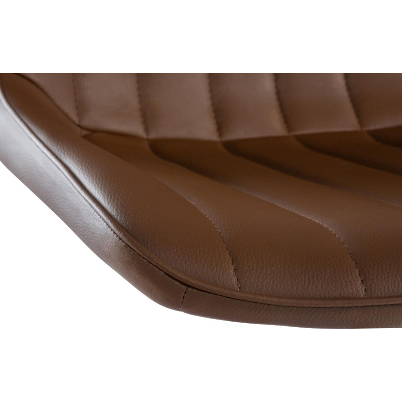 Tabouret de bar Toni en cuir artificiel brun