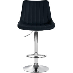 Tabouret de bar Toni en cuir artificiel chromé noir