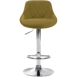Tabouret de bar Lazio, tissu, chrome vert