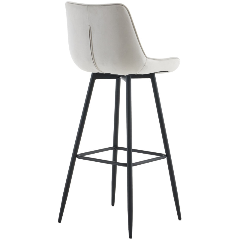 Lot de 2 tabourets de bar en velours Dartford gris