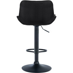 Tabouret de bar Vonore tissu noir noir