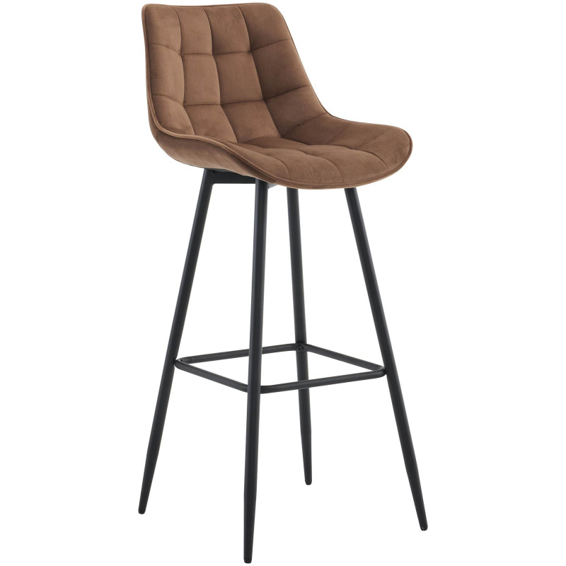Tabouret de bar en velours Dartford brun