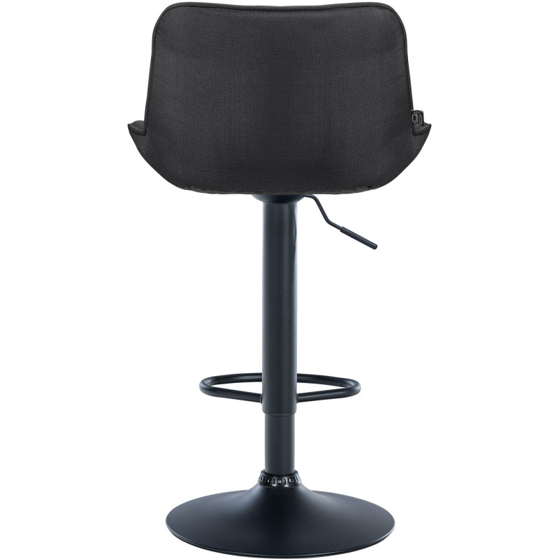 Tabouret de bar Vonore tissu noir gris foncé