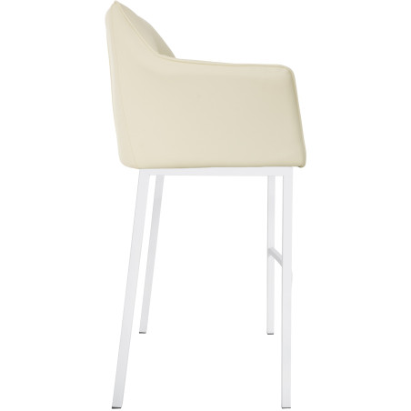 Tabouret de bar Damaso à 4 pieds, blanc crème