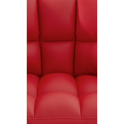 Tabouret de bar Damaso à 4 pieds, blanc rouge