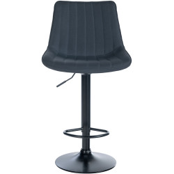 Tabouret de bar Toni en tissu gris foncé