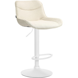 Sgabello da bar in tessuto bianco crema Vonore