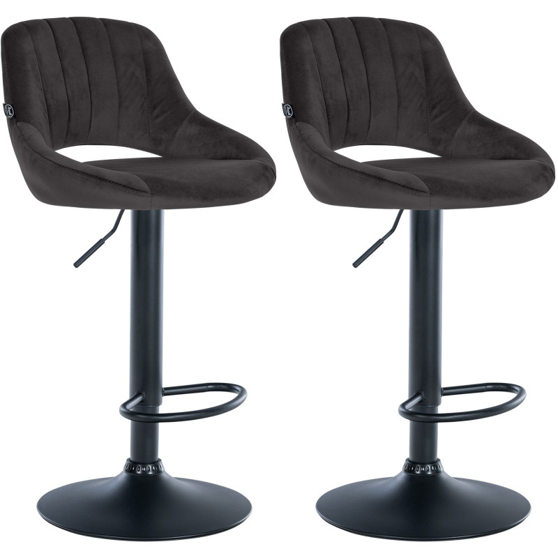 Lot de 2 tabourets de bar Milet velours B noir