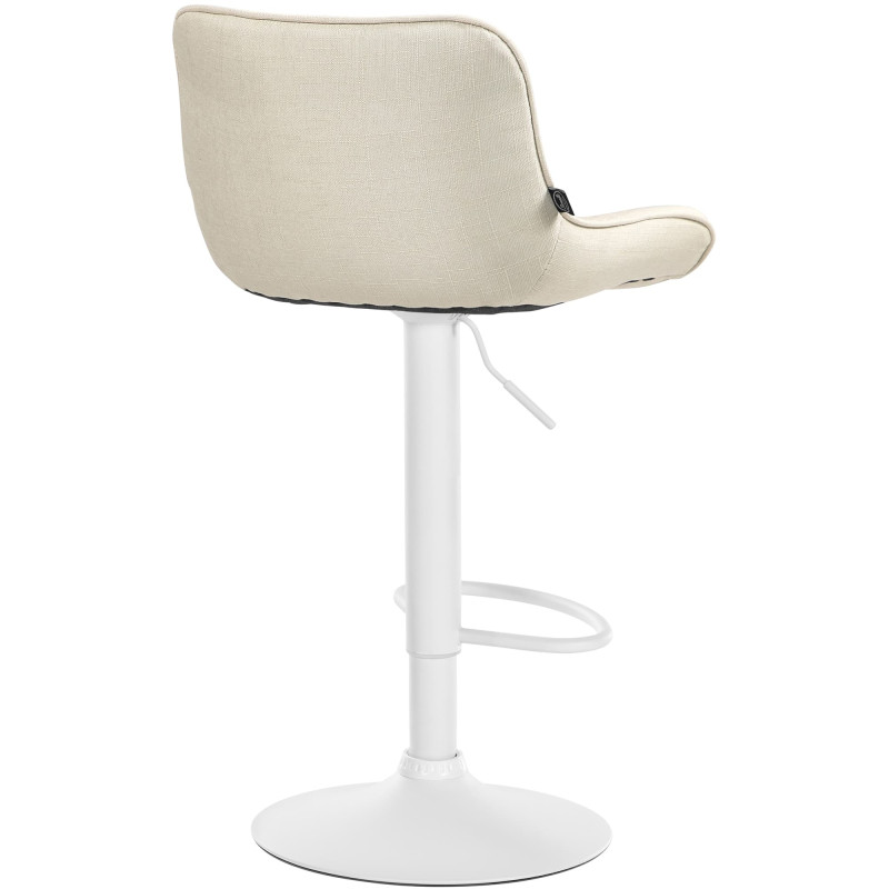 Sgabello da bar in tessuto bianco crema Vonore