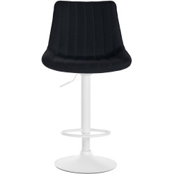 Tabouret de bar Toni en tissu noir