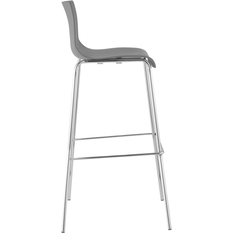 Lot de 2 tabourets de bar Hoover, en plastique, structure à 4 pieds, chromés gris