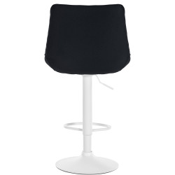 Tabouret de bar Toni en tissu noir