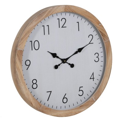 Horloge Murale Blanc Bois 60 x 60 x 6,5 cm