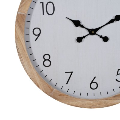 Horloge Murale Blanc Bois 60 x 60 x 6,5 cm