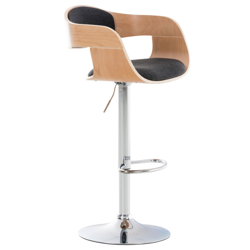 Tabouret de bar en tissu Kingston C gris naturel/foncé