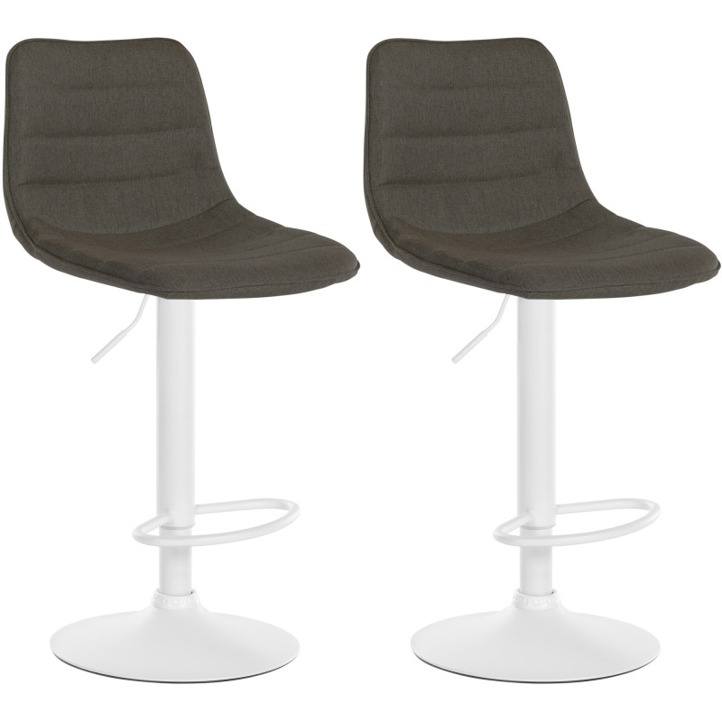 Lot de 2 tabourets de bar Lex tissu W taupe
