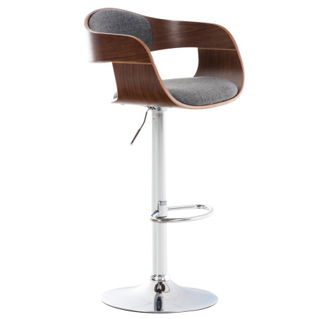 Tabouret de bar en tissu Kingston C noyer/gris clair