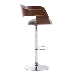 Tabouret de bar en tissu Kingston C noyer/gris clair