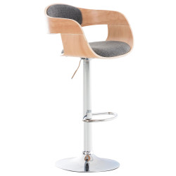 Tabouret de bar en tissu Kingston C gris naturel/clair