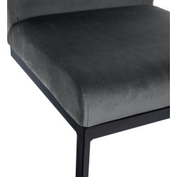 Tabouret de bar en velours Hopewell B gris foncé