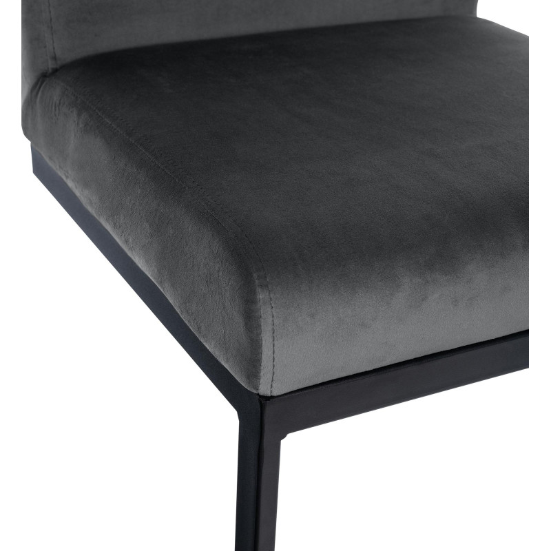 Tabouret de bar en velours Hopewell B gris foncé