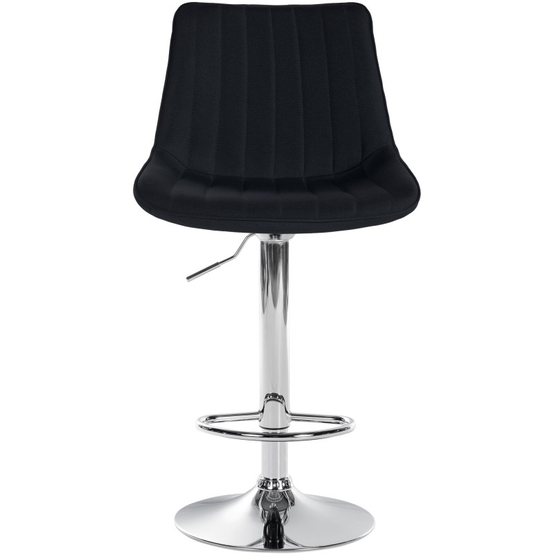 Tabouret de bar Toni tissu chromé noir