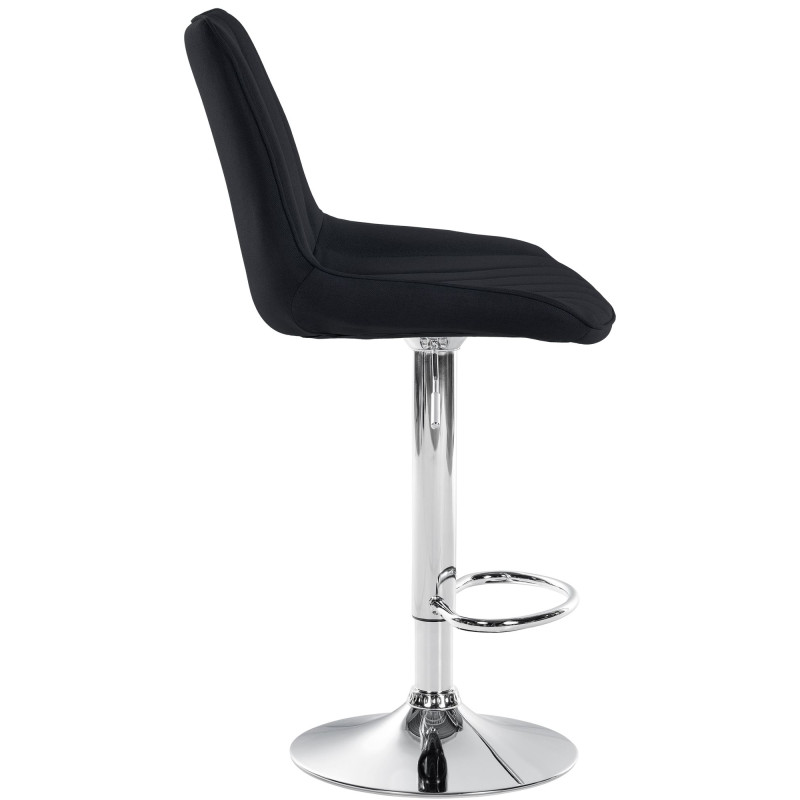 Tabouret de bar Toni tissu chromé noir